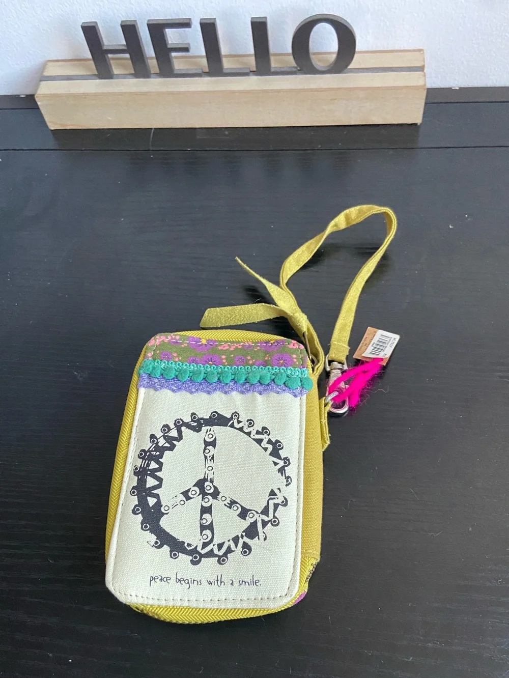 NWT Natural Life peace floral boho wristlet wallet - Picture 2 of 6